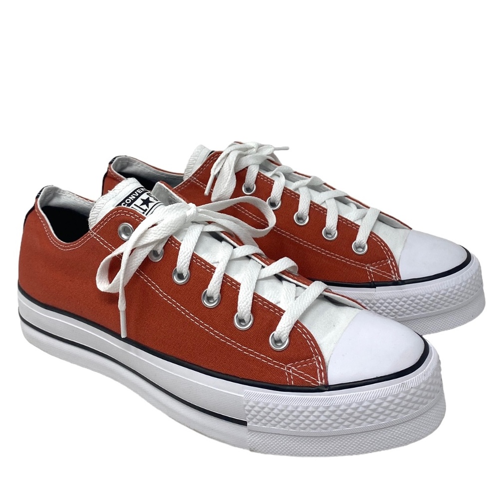 Converse Chuck Lift Platform Men's Shoes White Orange Canvas Custom 171210C-WOB - Picture 2 of 10